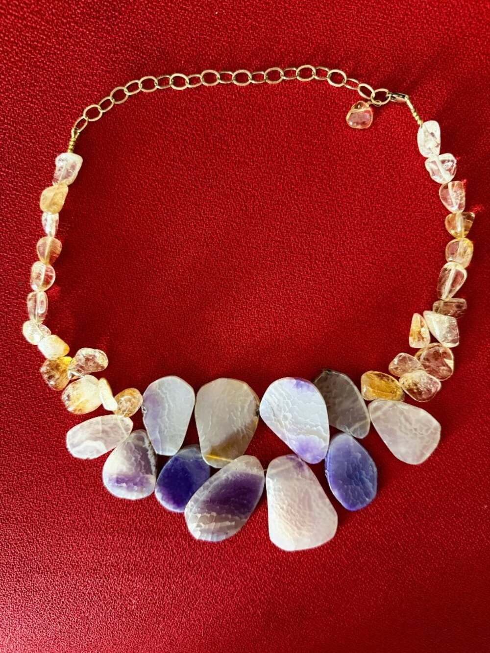 Gorgeous, crystal, floral-like bib necklace - One of a Kind